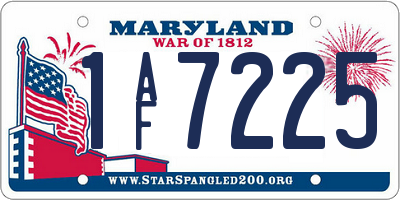 MD license plate 1AF7225