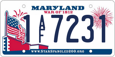 MD license plate 1AF7231