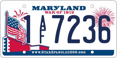 MD license plate 1AF7236