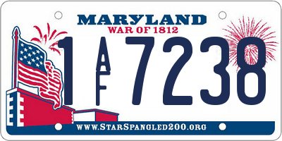 MD license plate 1AF7238