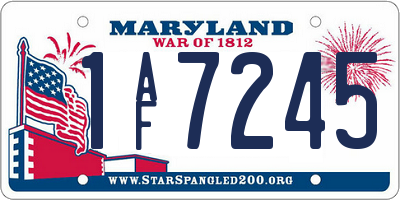 MD license plate 1AF7245