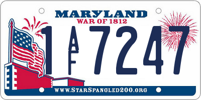 MD license plate 1AF7247