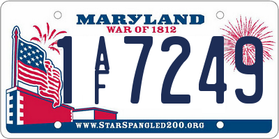 MD license plate 1AF7249