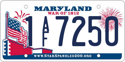 MD license plate 1AF7250