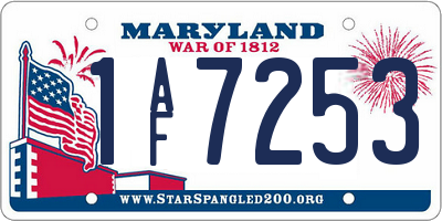 MD license plate 1AF7253