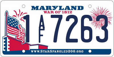 MD license plate 1AF7263