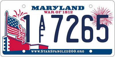 MD license plate 1AF7265