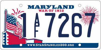 MD license plate 1AF7267