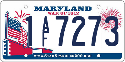 MD license plate 1AF7273