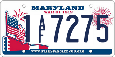 MD license plate 1AF7275