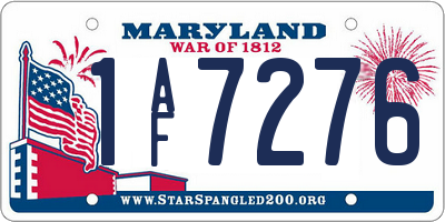 MD license plate 1AF7276