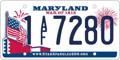 MD license plate 1AF7280