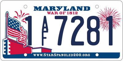 MD license plate 1AF7281