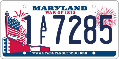MD license plate 1AF7285