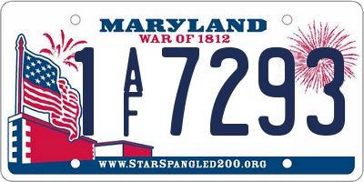 MD license plate 1AF7293