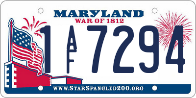 MD license plate 1AF7294