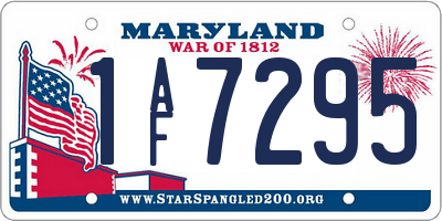 MD license plate 1AF7295