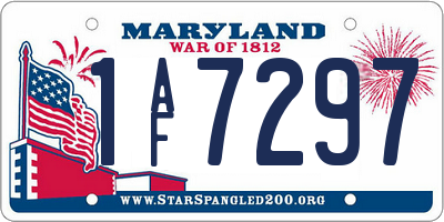 MD license plate 1AF7297