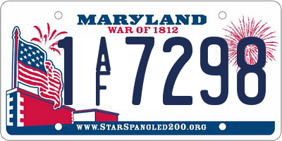 MD license plate 1AF7298
