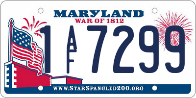 MD license plate 1AF7299