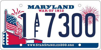 MD license plate 1AF7300