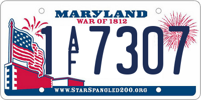 MD license plate 1AF7307