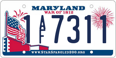 MD license plate 1AF7311