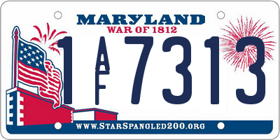 MD license plate 1AF7313