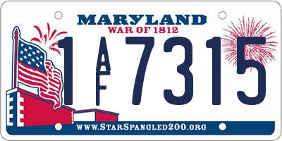 MD license plate 1AF7315
