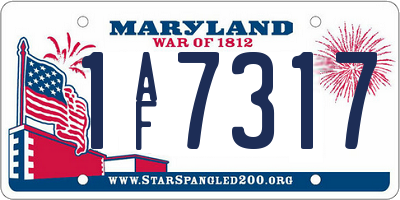 MD license plate 1AF7317