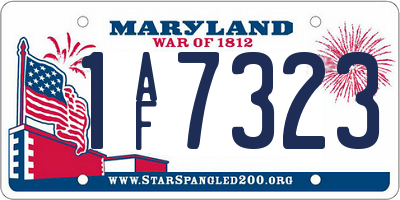 MD license plate 1AF7323