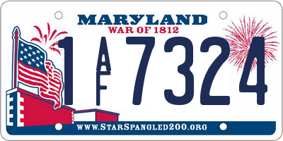 MD license plate 1AF7324