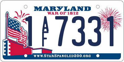 MD license plate 1AF7331