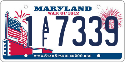 MD license plate 1AF7339