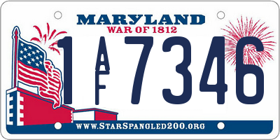 MD license plate 1AF7346