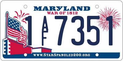 MD license plate 1AF7351