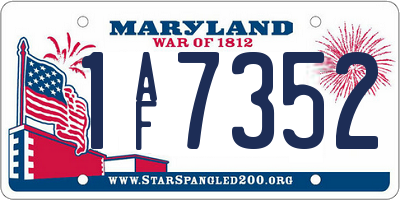MD license plate 1AF7352