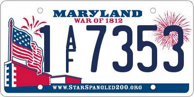 MD license plate 1AF7353