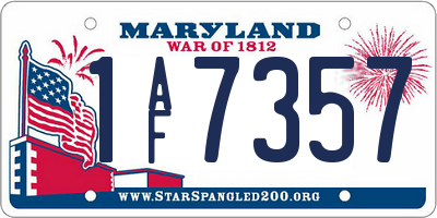 MD license plate 1AF7357
