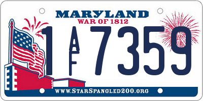 MD license plate 1AF7359