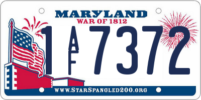 MD license plate 1AF7372