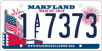 MD license plate 1AF7373
