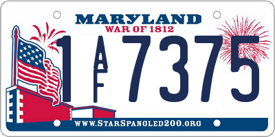 MD license plate 1AF7375
