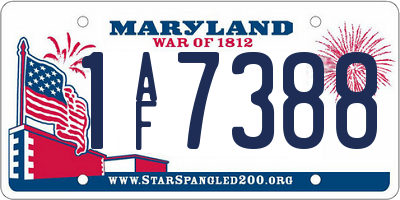 MD license plate 1AF7388