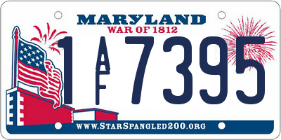 MD license plate 1AF7395
