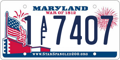 MD license plate 1AF7407