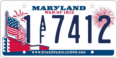 MD license plate 1AF7412