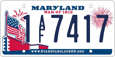 MD license plate 1AF7417