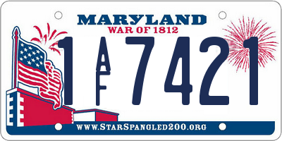 MD license plate 1AF7421