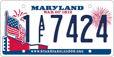 MD license plate 1AF7424